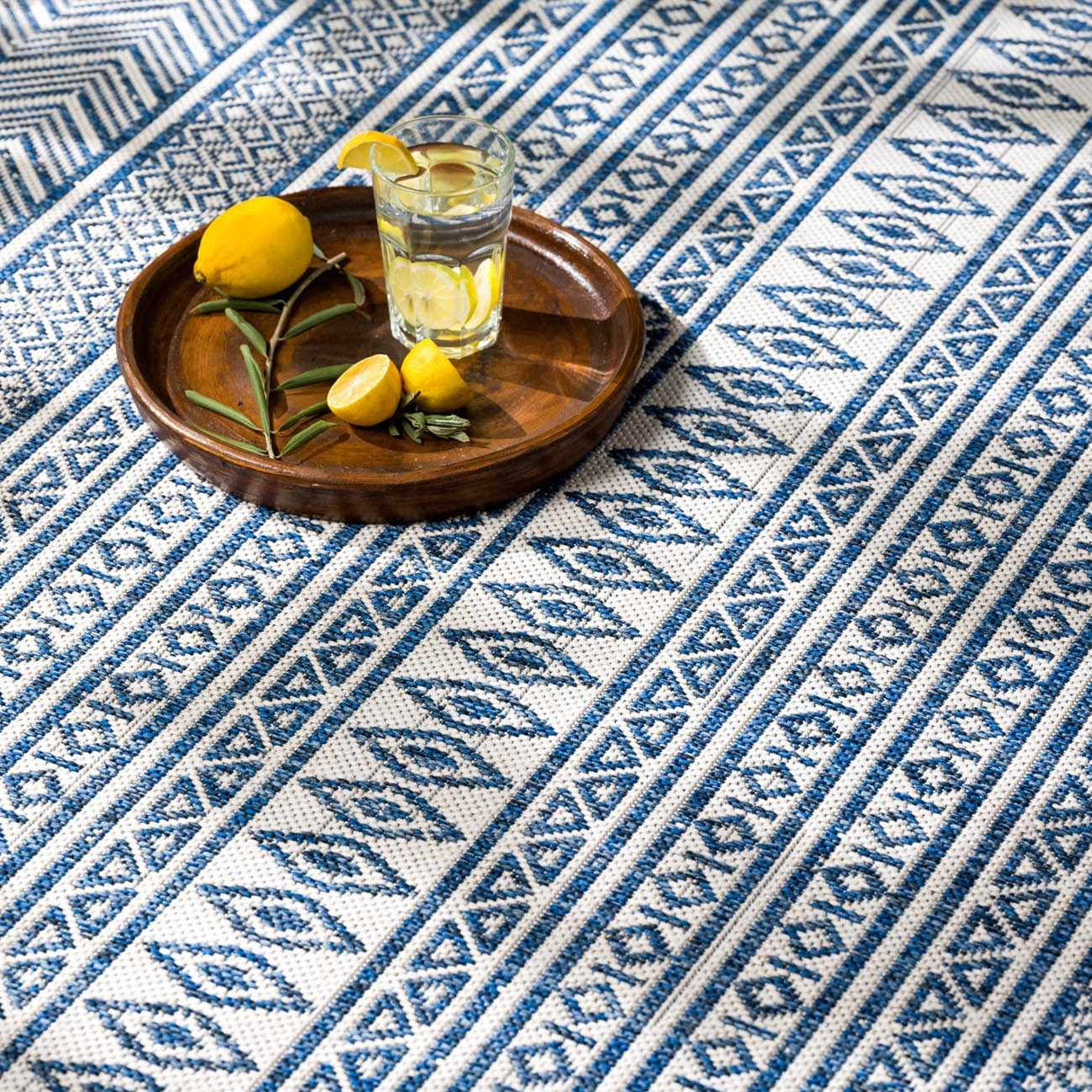 Madras Light Blue Green All Over Performance Area Rug