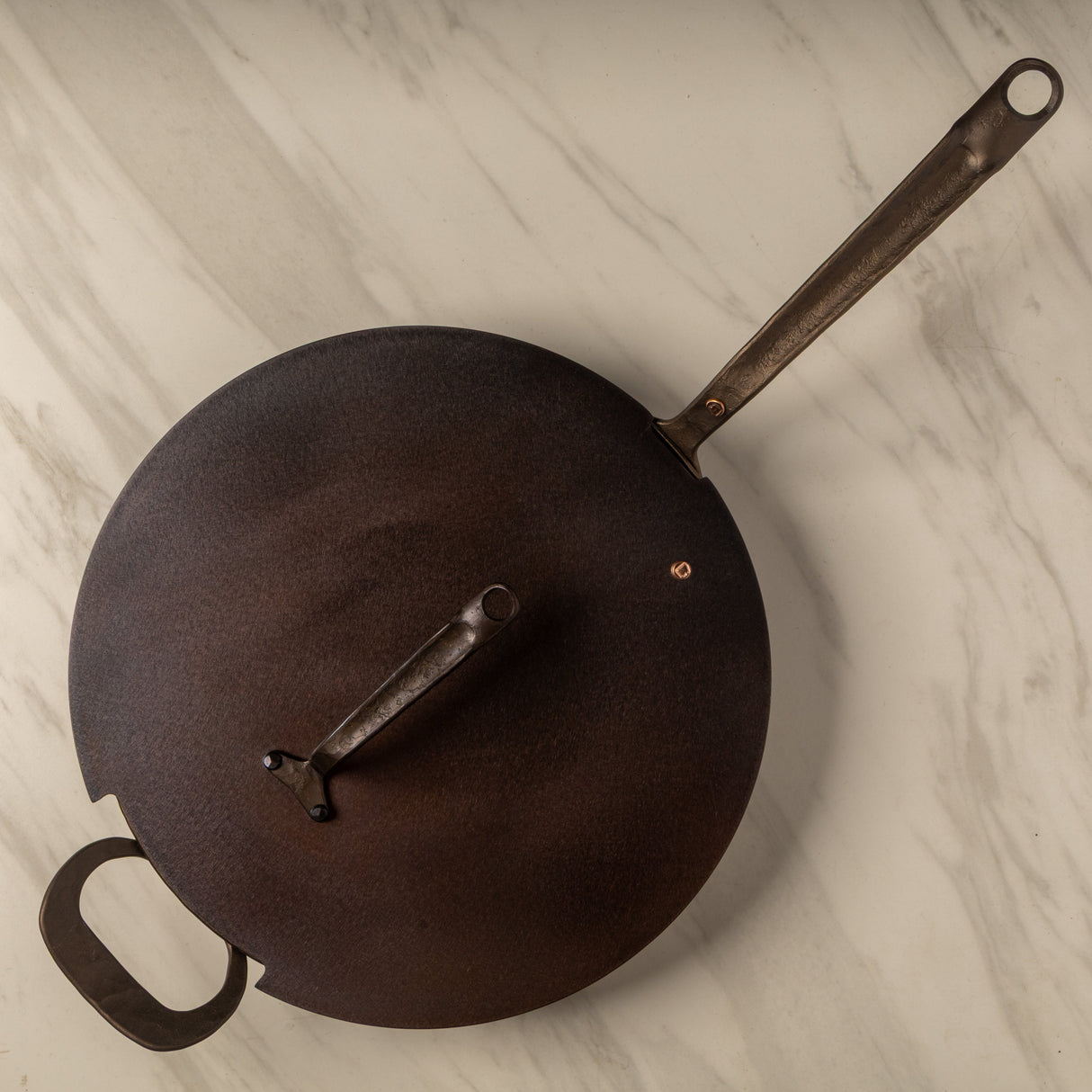 12" Round Carbon Steel Skillet - Hand Forged