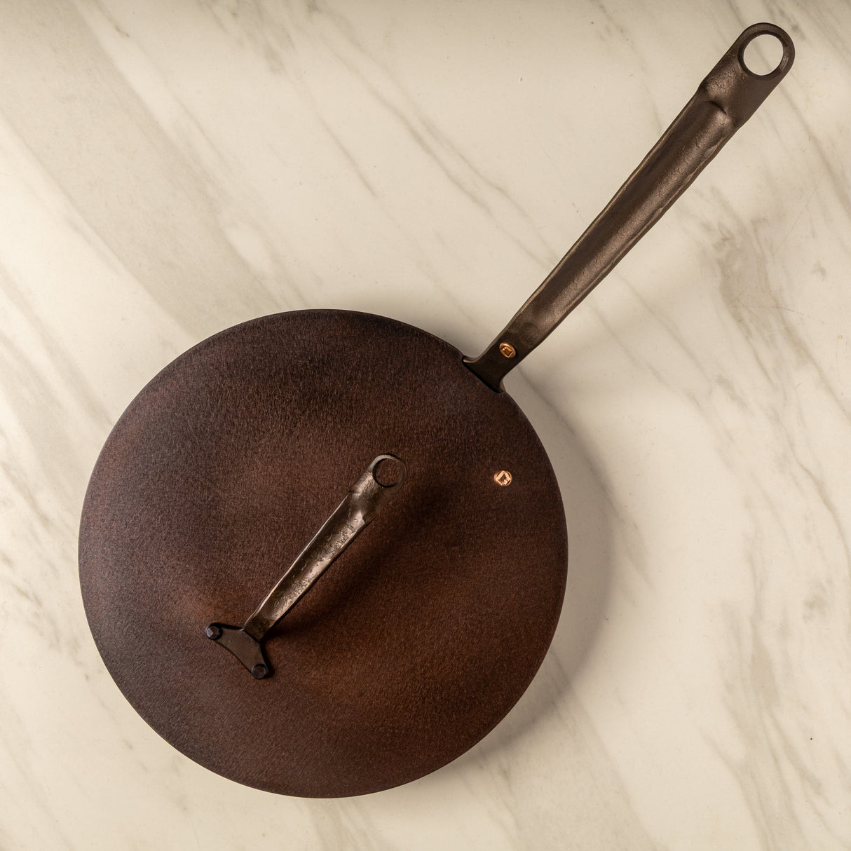 10" Round Carbon Steel Skillet - Hand Forged