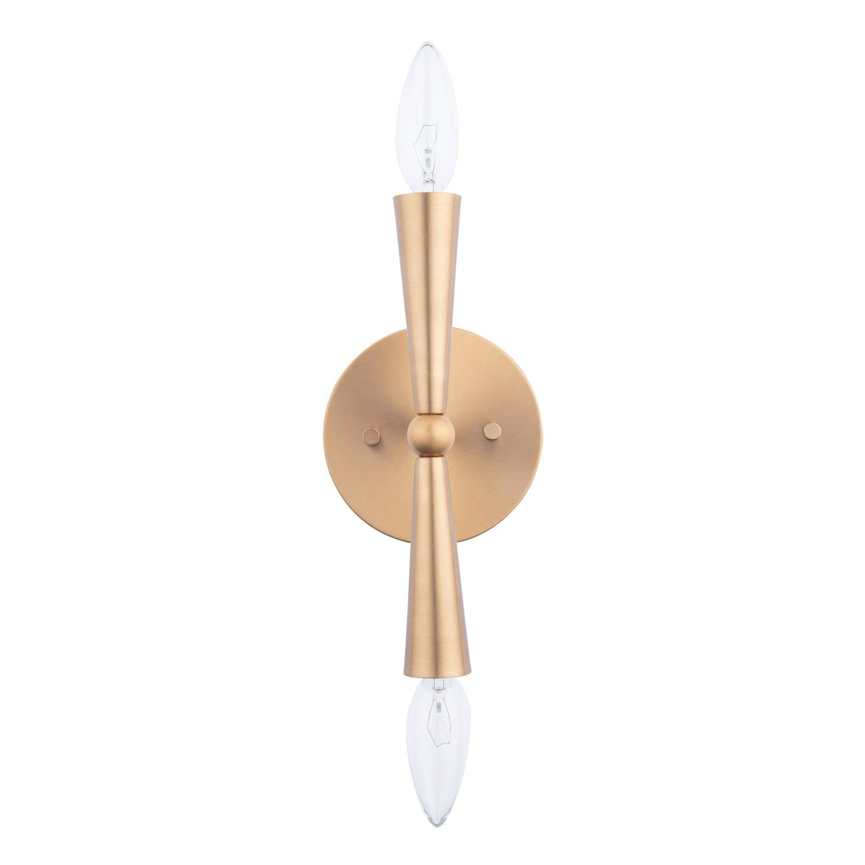 Mizu Mid-Century Modern Gold 2-Light Wall Sconce Light