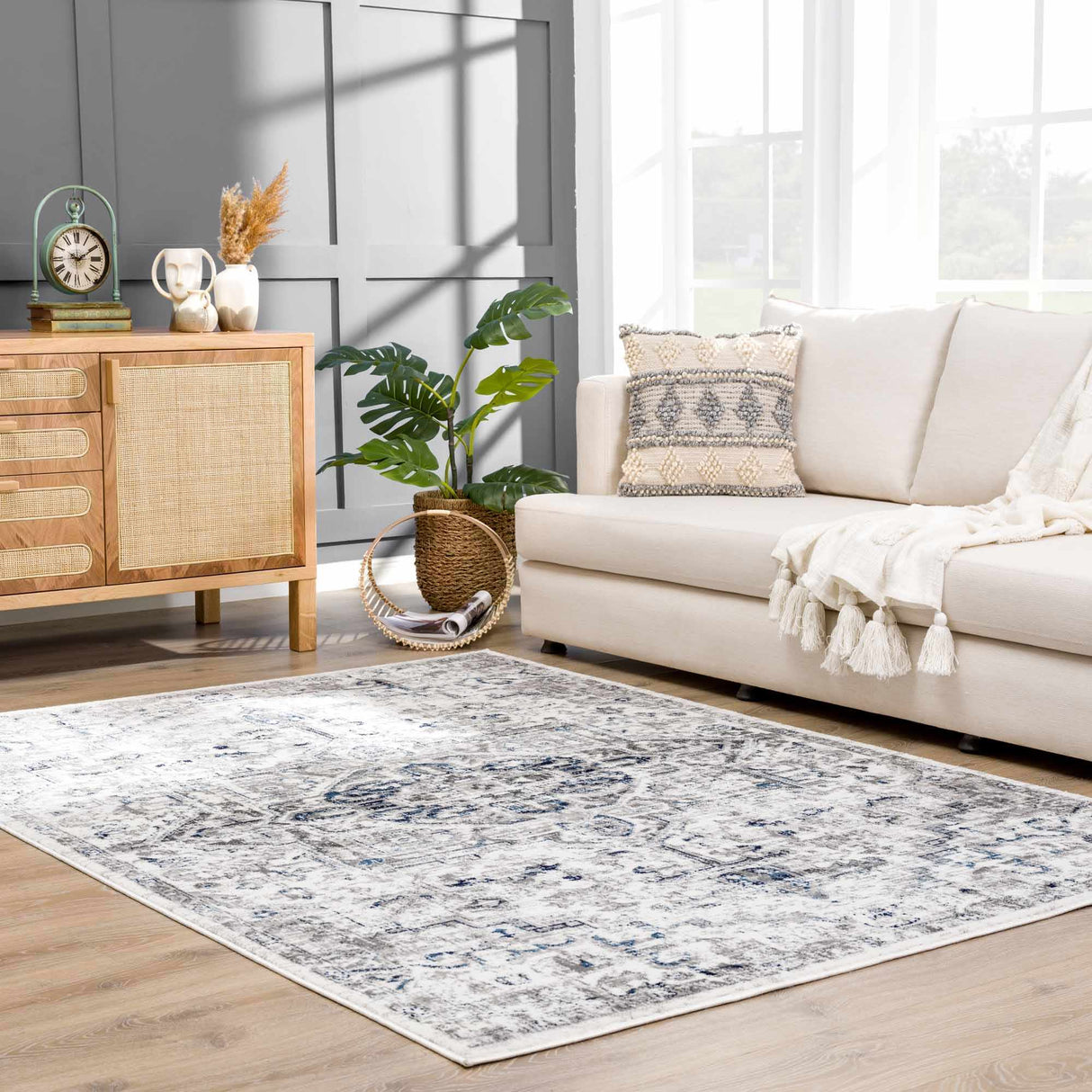 Hauteloom Buenaventura Cream & Navy Area Rug - Promo