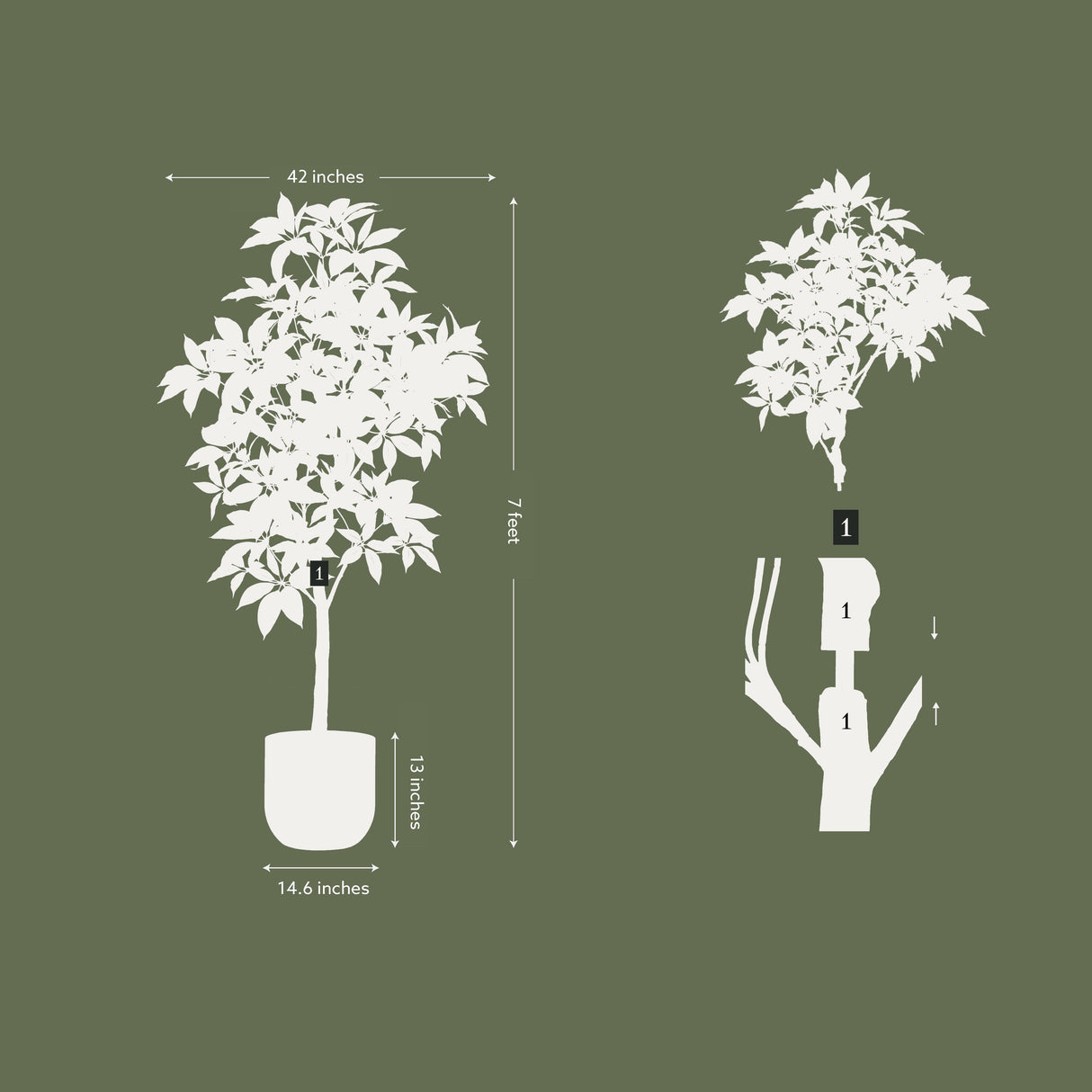 7' Faux Potted Money Tree