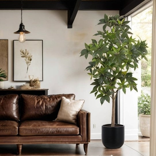 7' Faux Potted Money Tree
