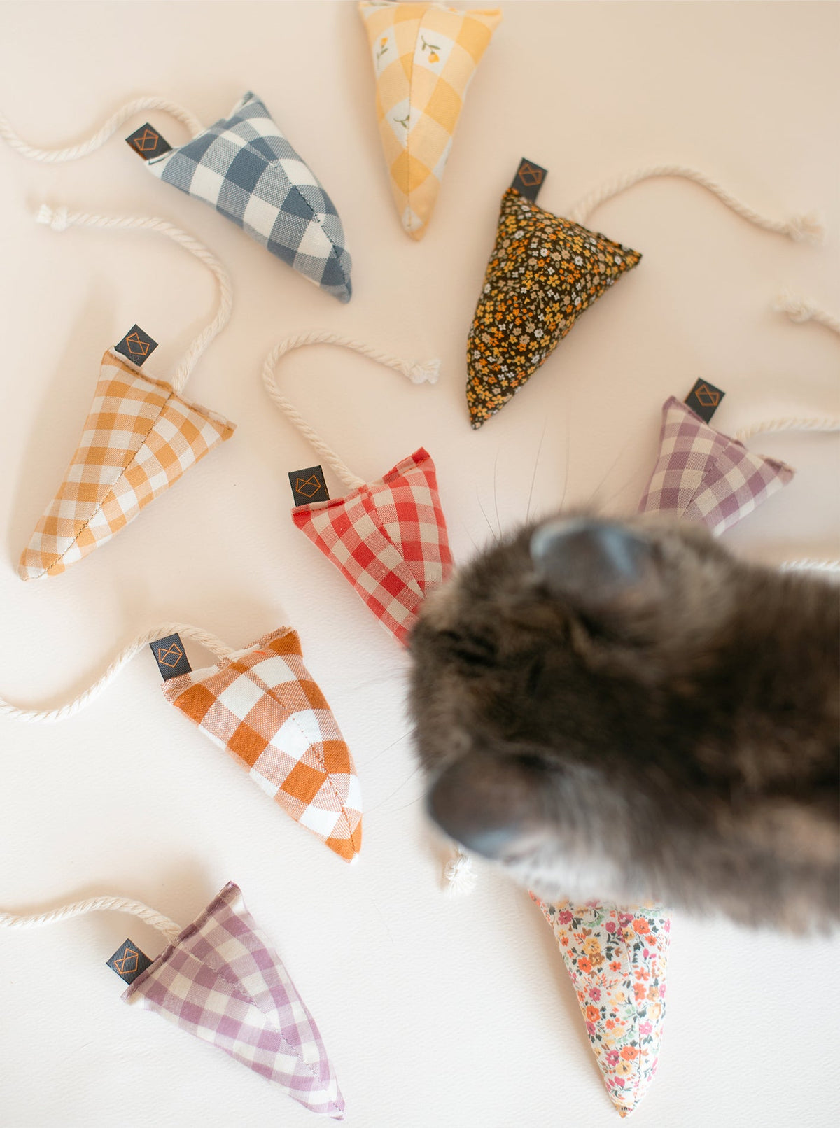 MODERN MOUSE CATNIP TOY - PLAID & GINGHAM