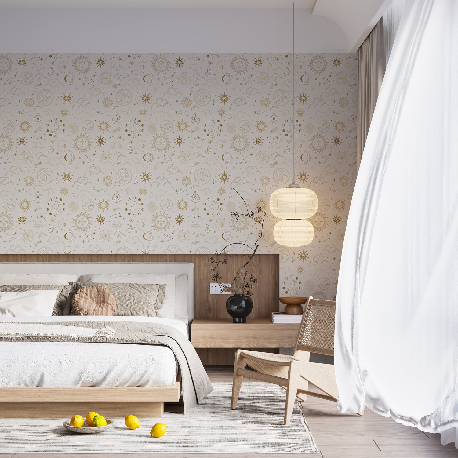 Celestial Sun and Moon Wallpaper