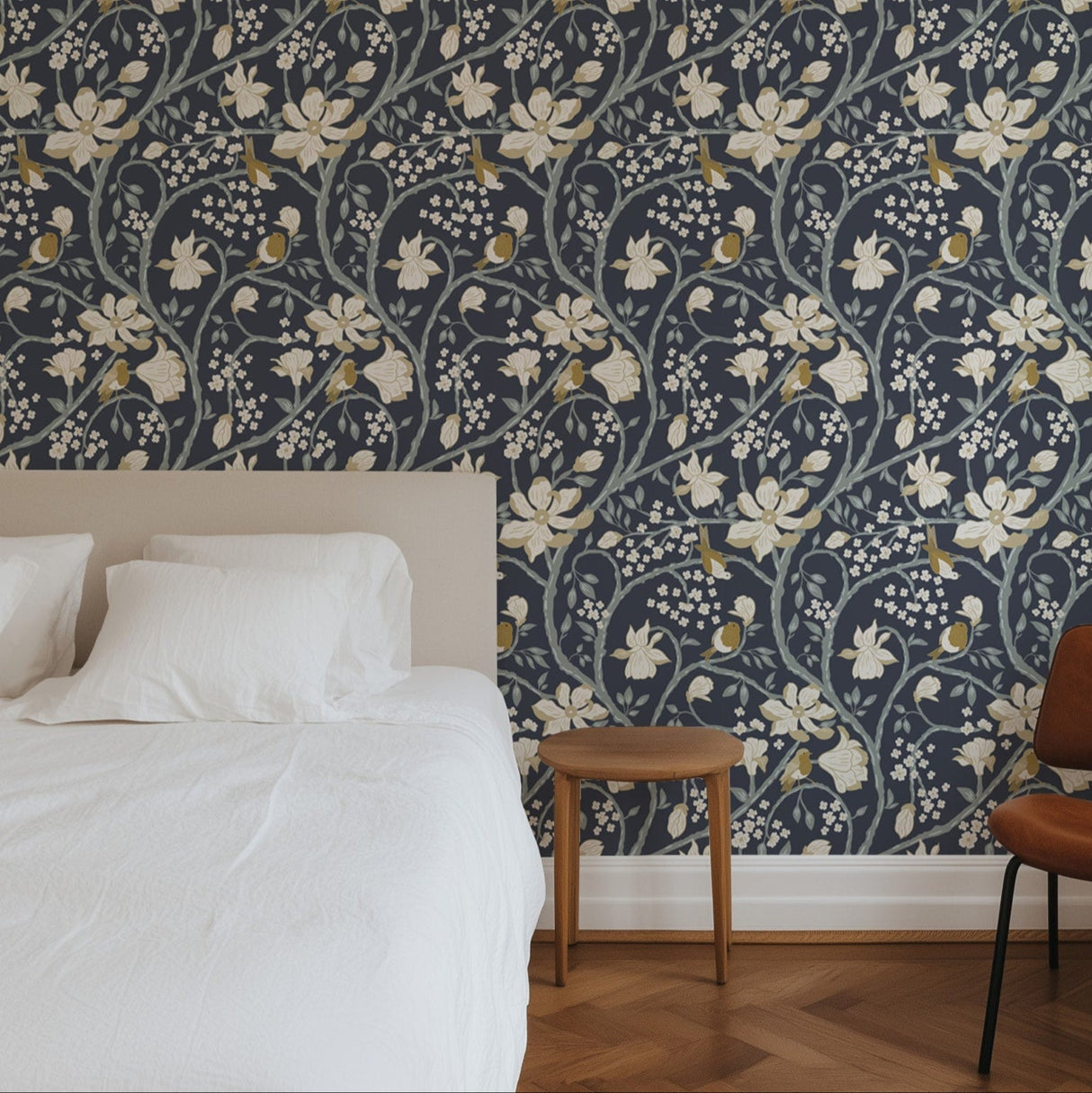 Magnolia Flower Tree and Birds Wallpaper