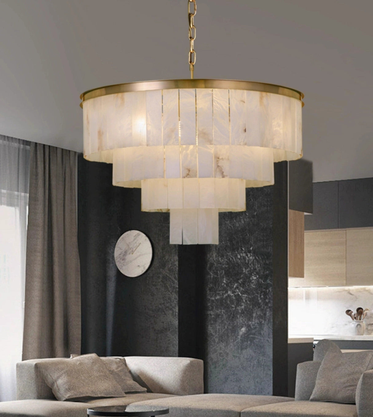 Alabaster Tiered Chandelier