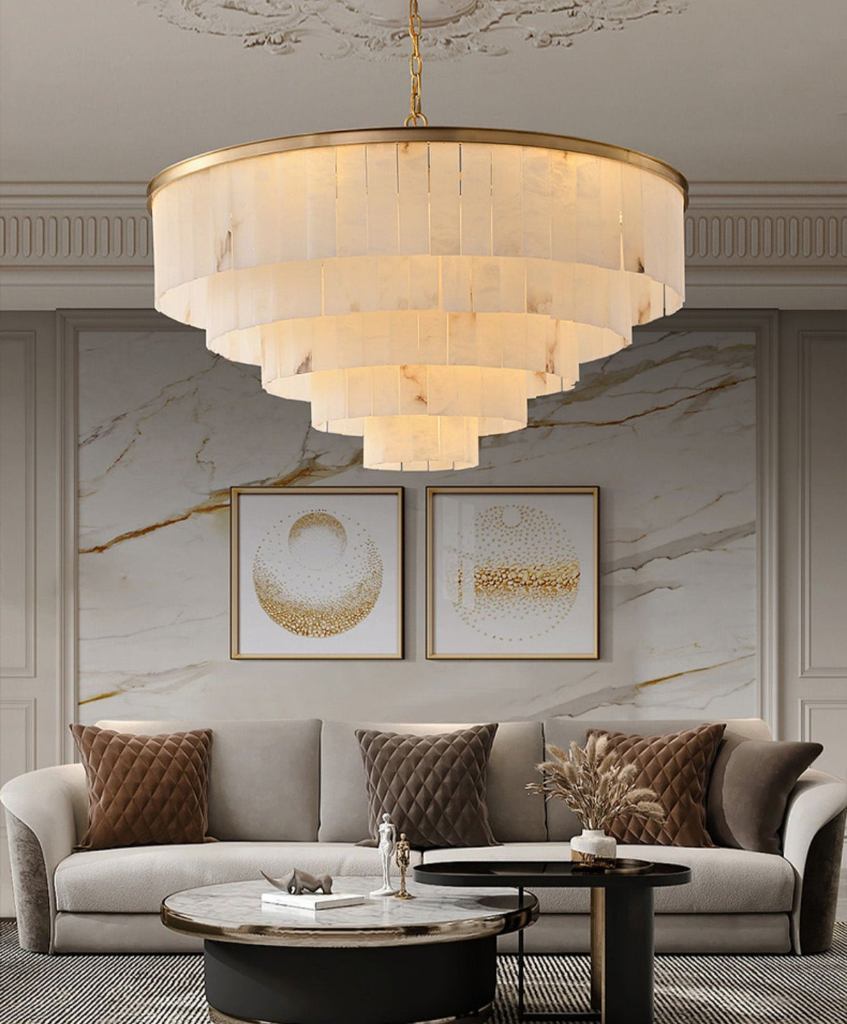 Alabaster Tiered Chandelier