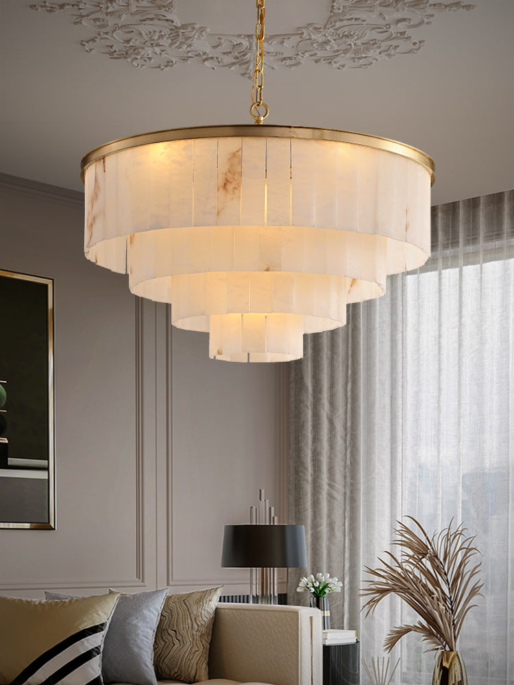 Alabaster Tiered Chandelier
