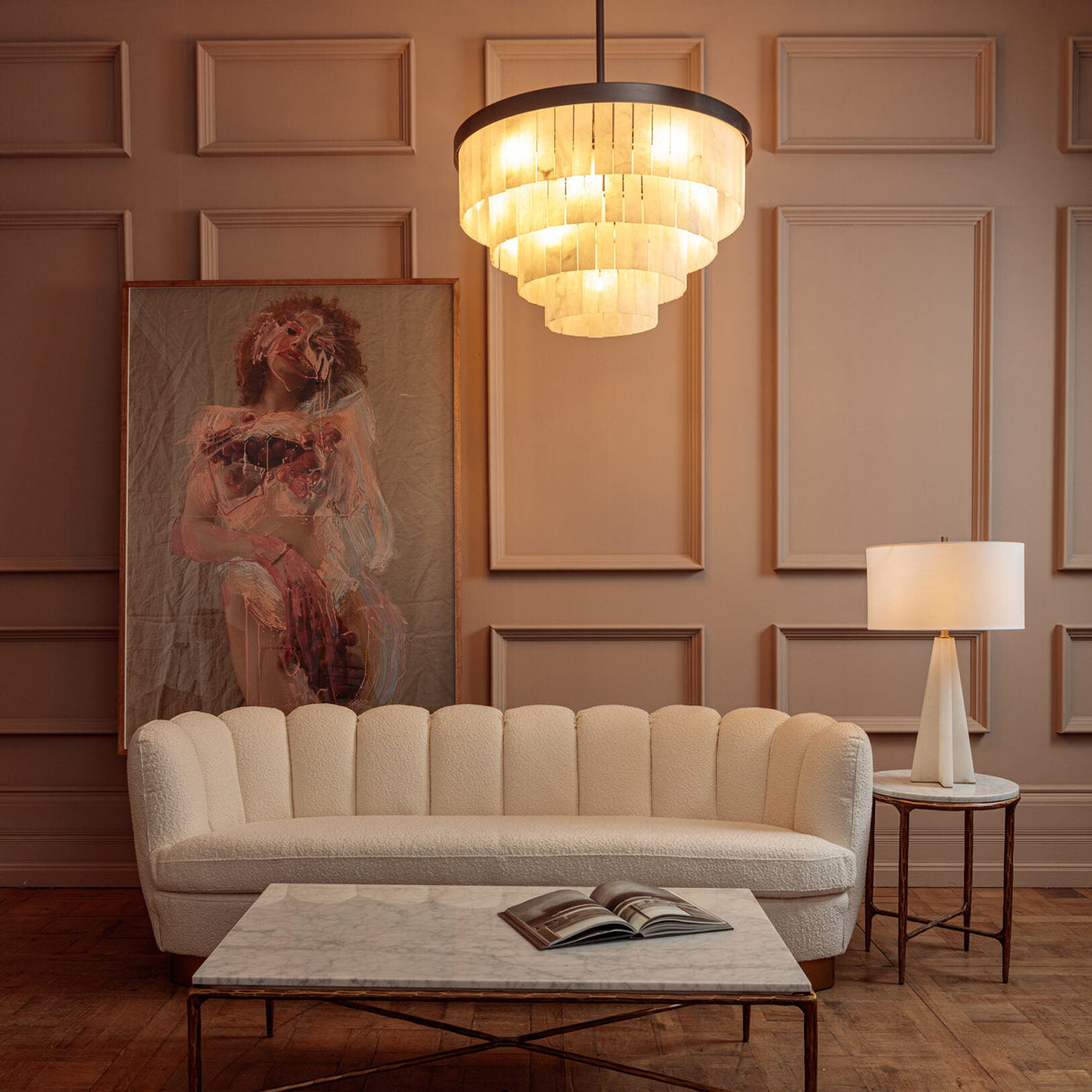 Alabaster Tiered Chandelier