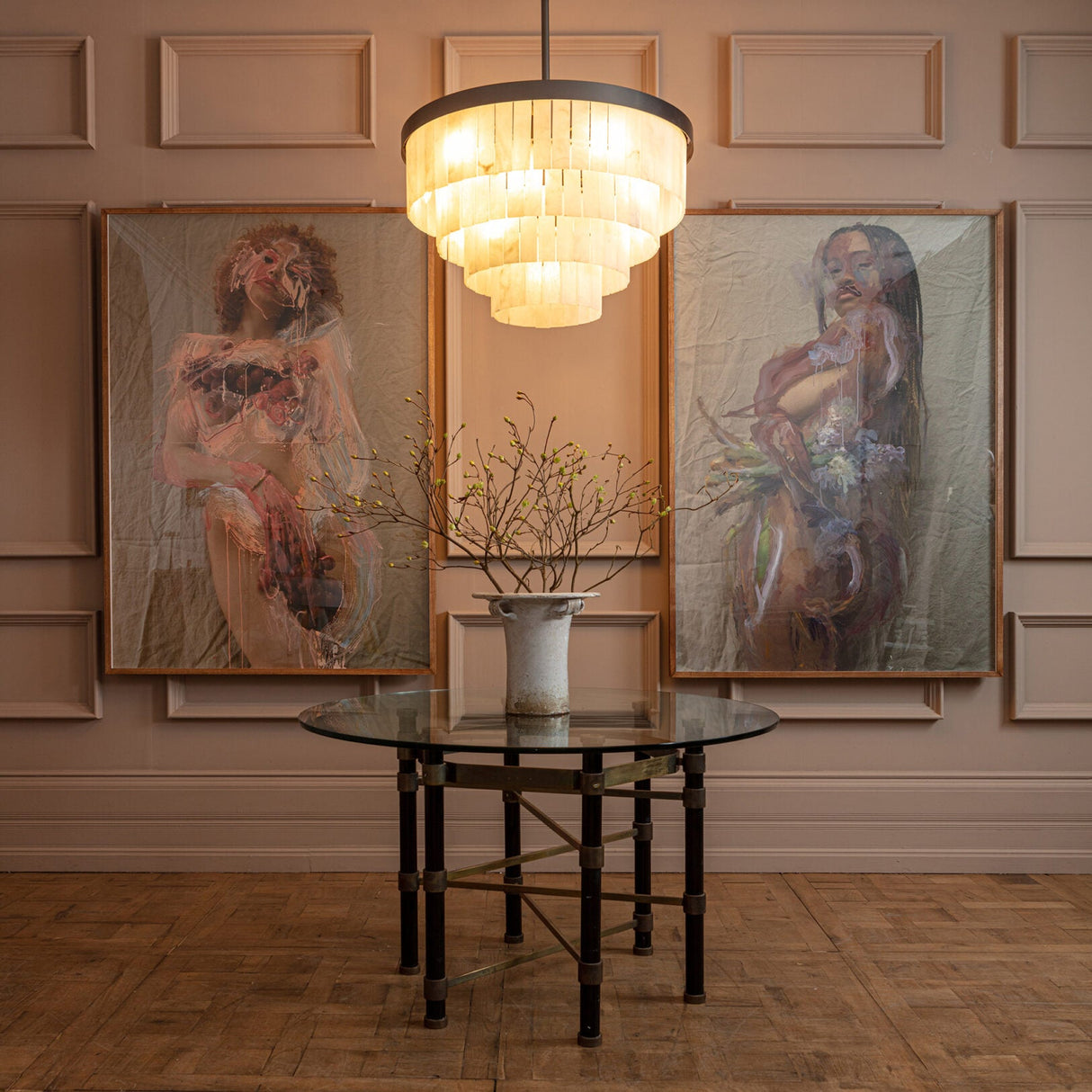 Alabaster Tiered Chandelier