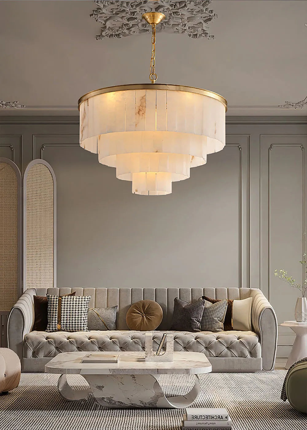 Alabaster Tiered Chandelier