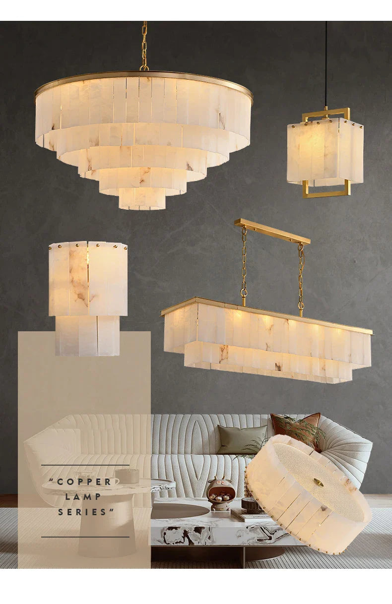 Alabaster Tiered Chandelier