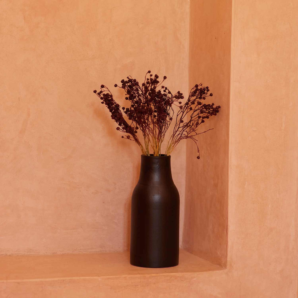 Matte Black Bottle Vase by Apartment F