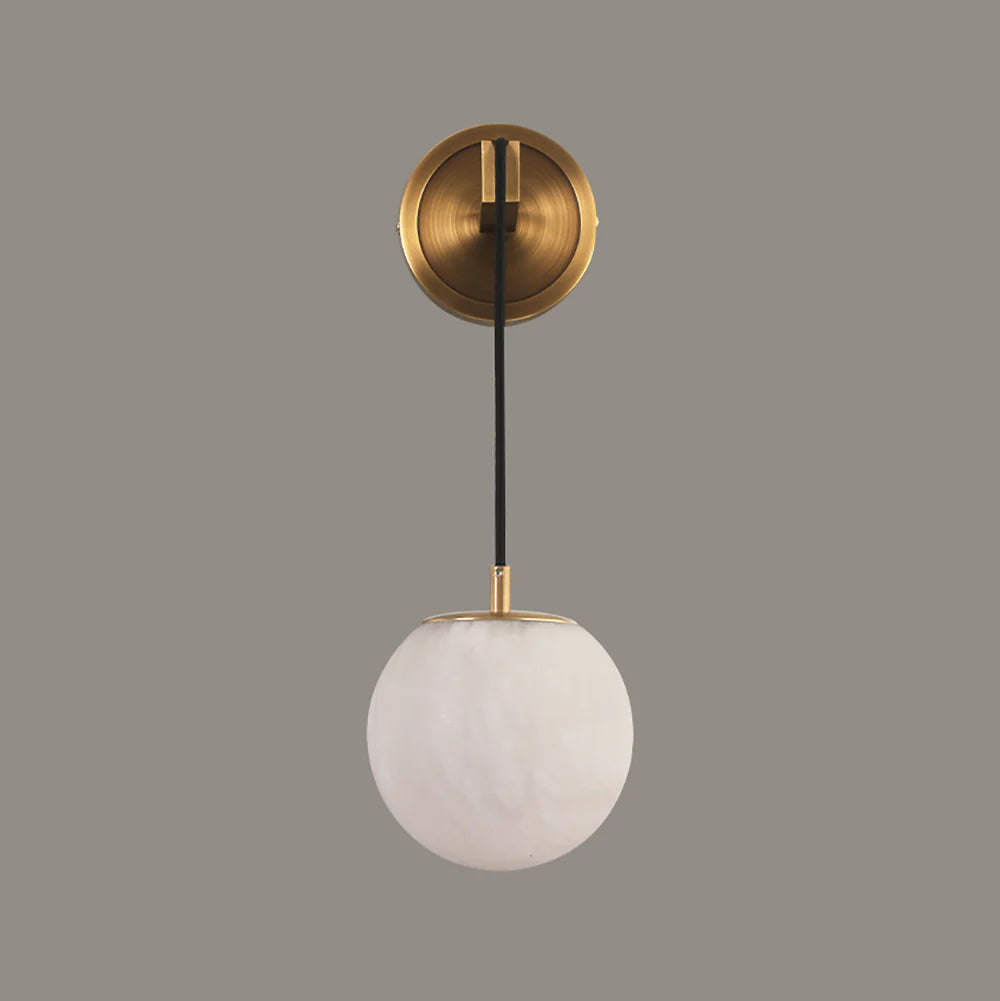 Minimalist Spherical Alabaster Wall Lamp