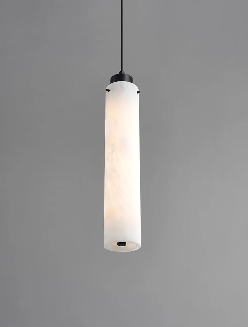 Modern Alabaster Cylinder Pendant Lamp