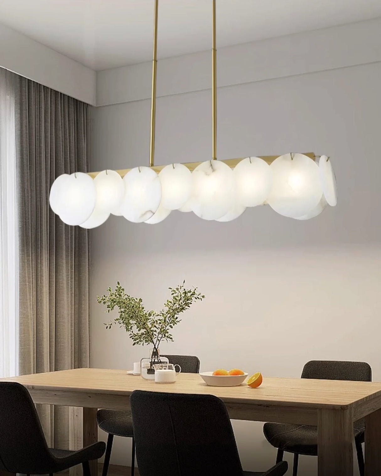 Modern Alabaster Linear Chandelier