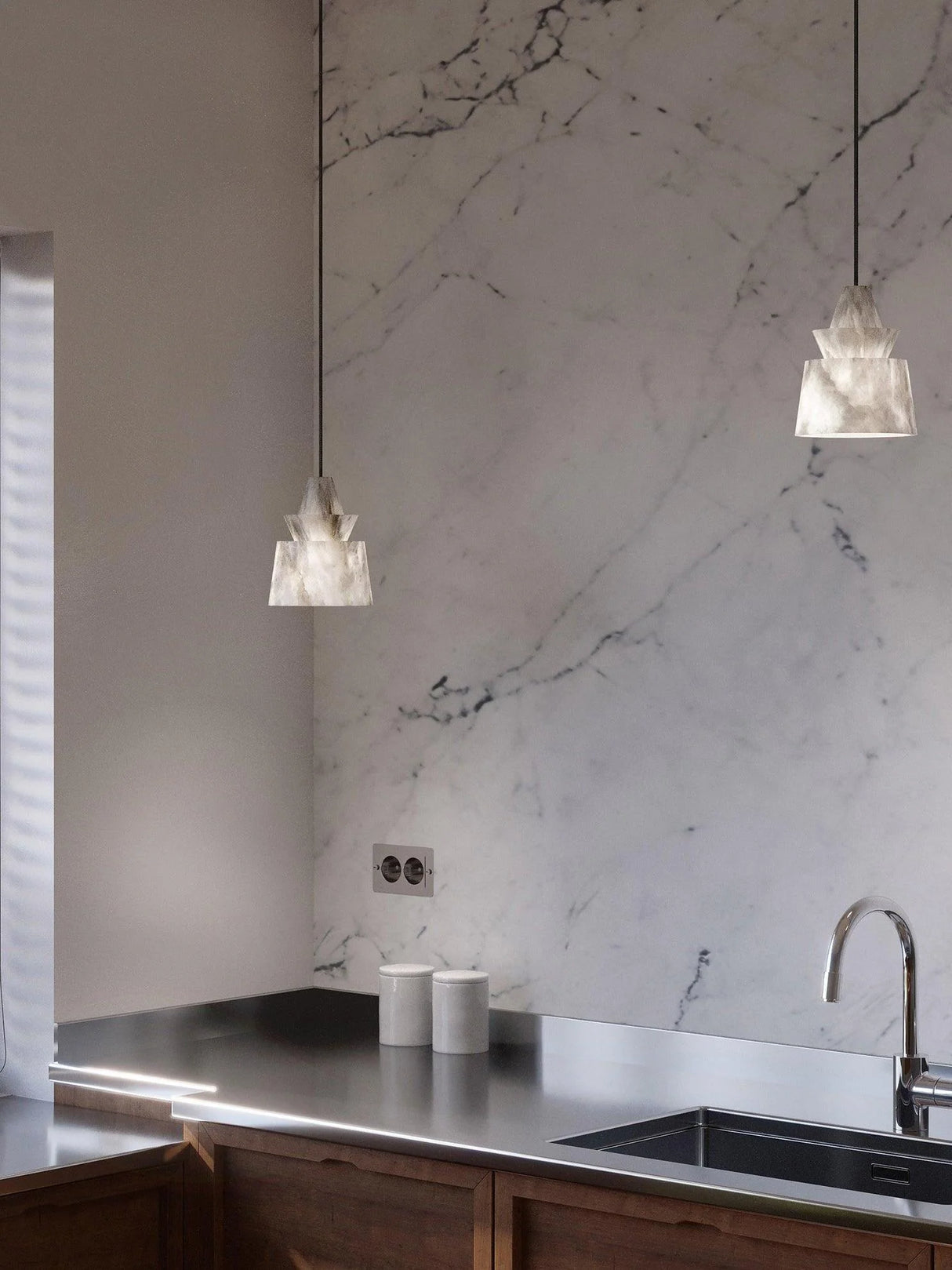 Modern Alabaster Pendant Light