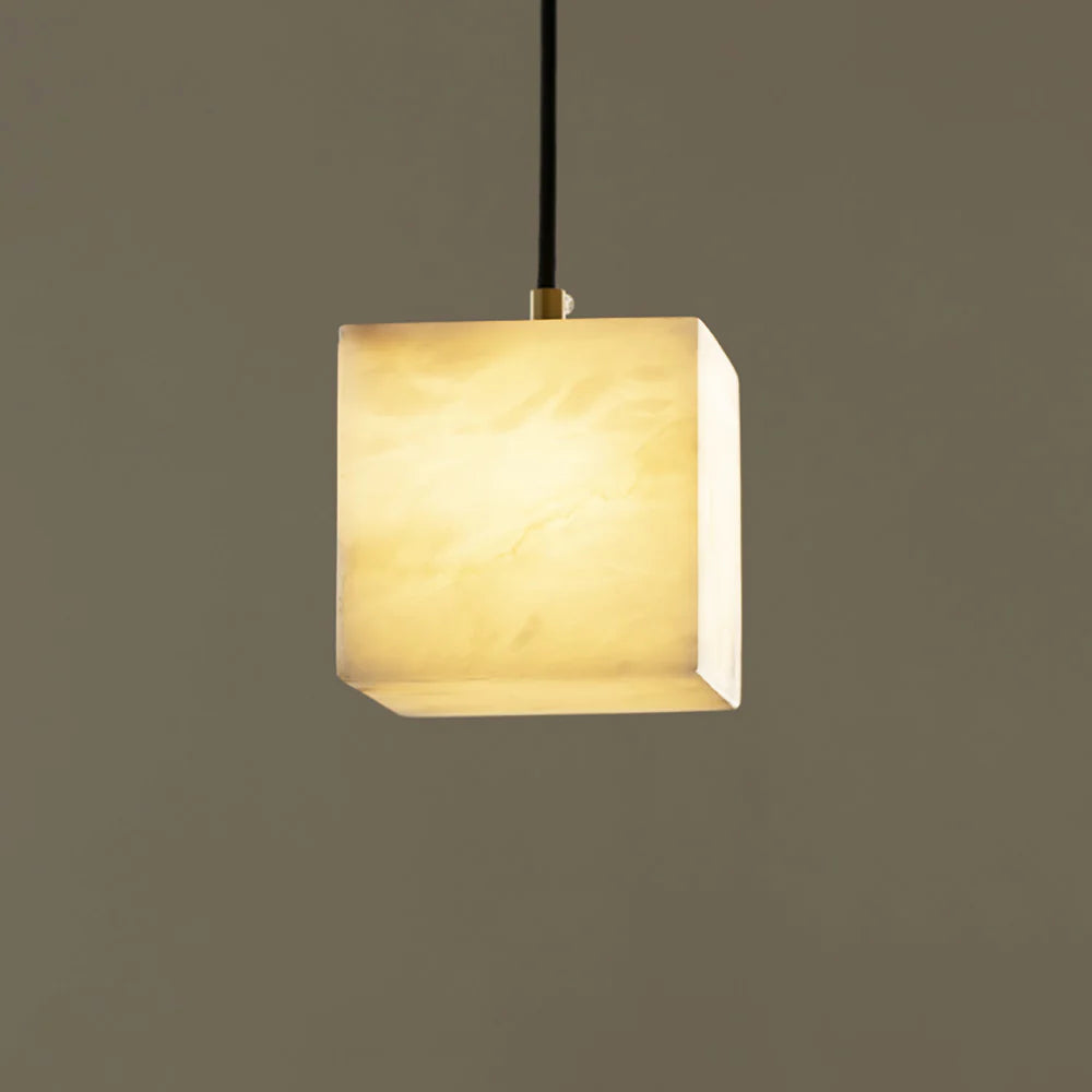 Alabaster Square Pendant Light
