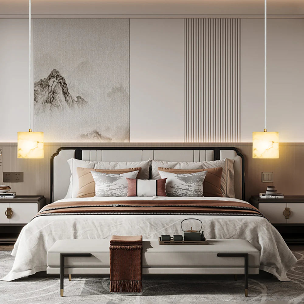 Alabaster Square Pendant Light