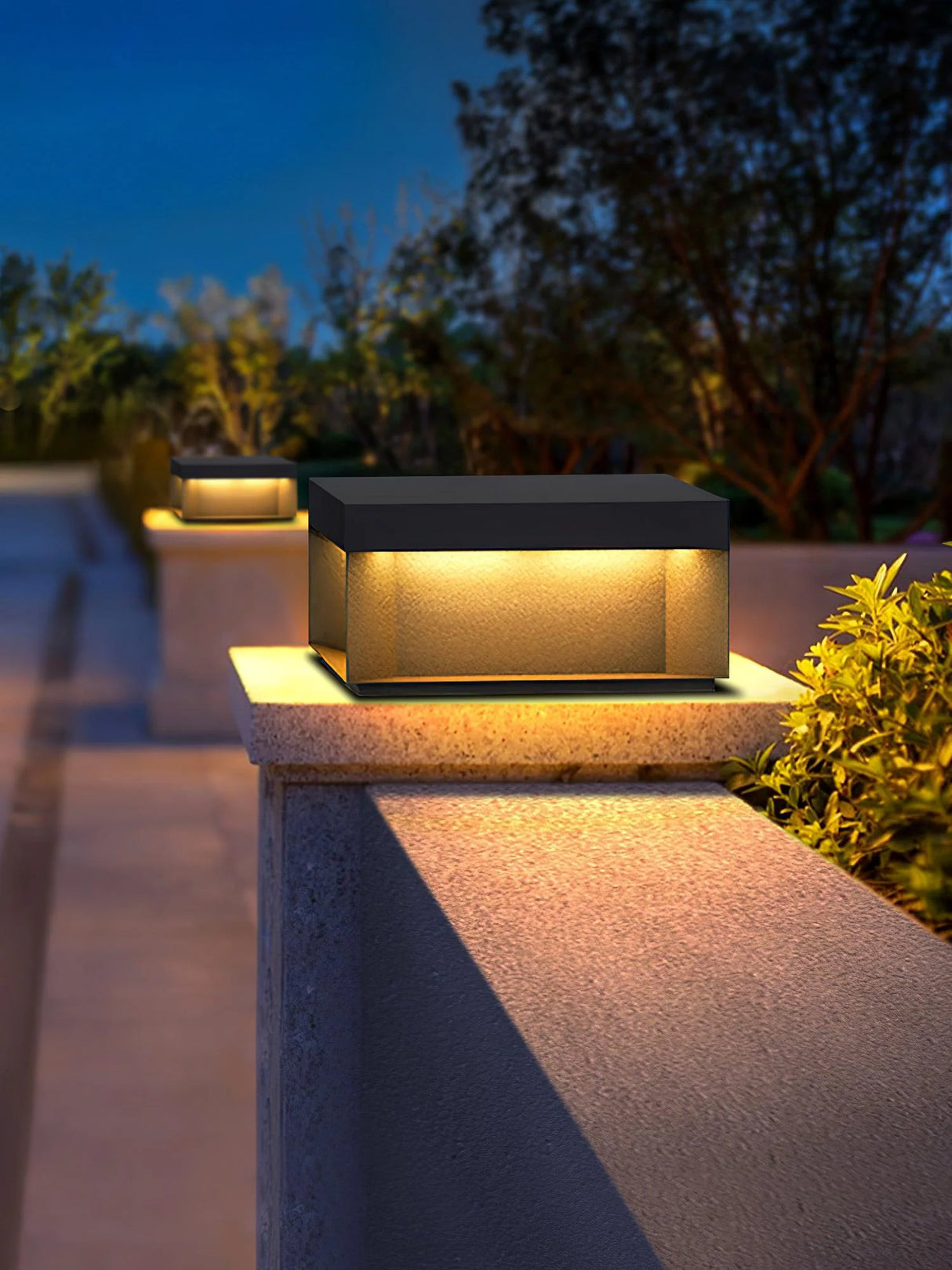 Modern Black Square Box Outdoor Light