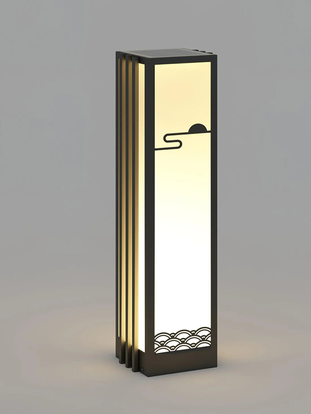Modern Black Sunrise Pattern Outdoor Light