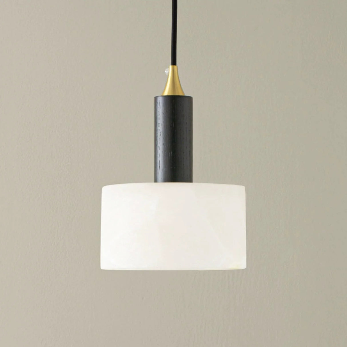 Modern Cylindrical Alabaster Pendant Light