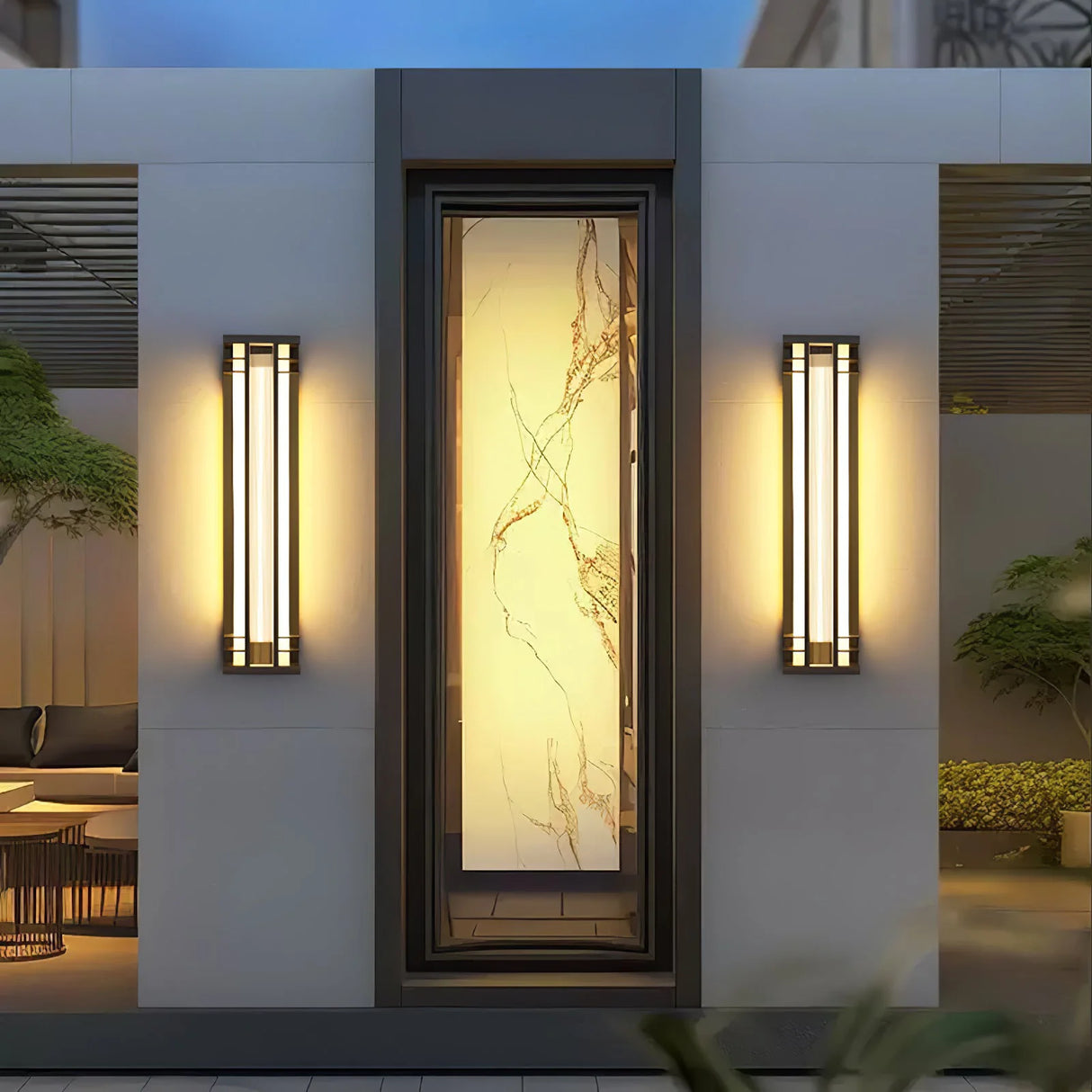 Double Axis Long Outdoor Wall Lamp