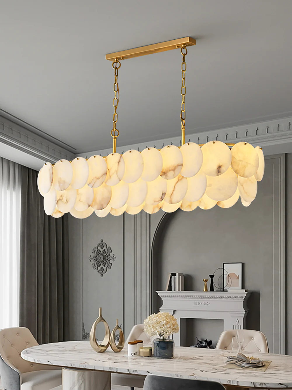 Modern Luxury Round Alabaste Chandelier