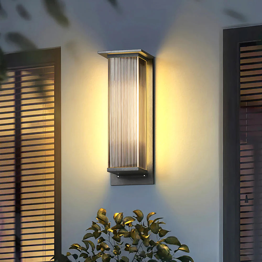 Modern Rectangle Oleron Box Outdoor Wall Lamp