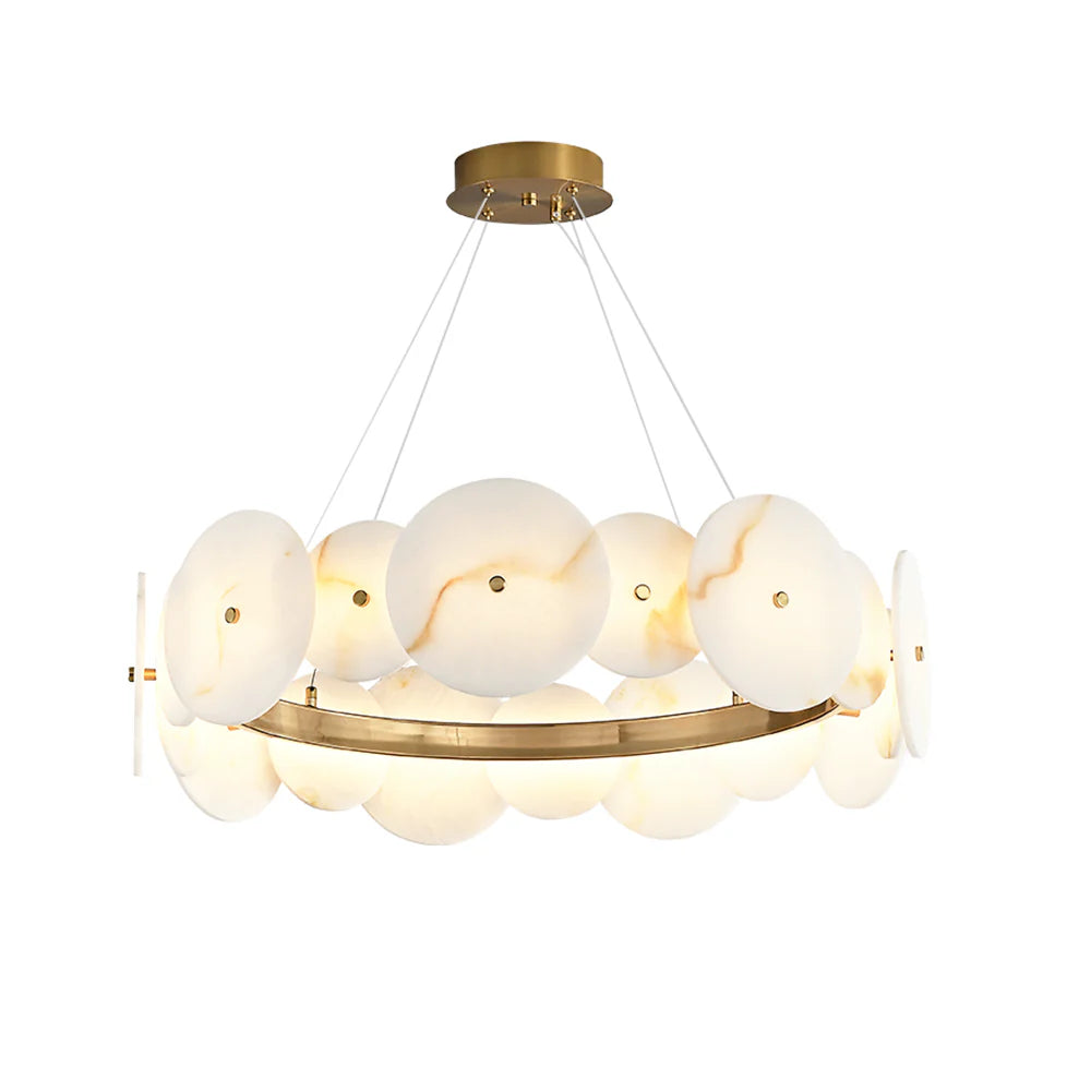 Alabaster Multiple Round Chandelier