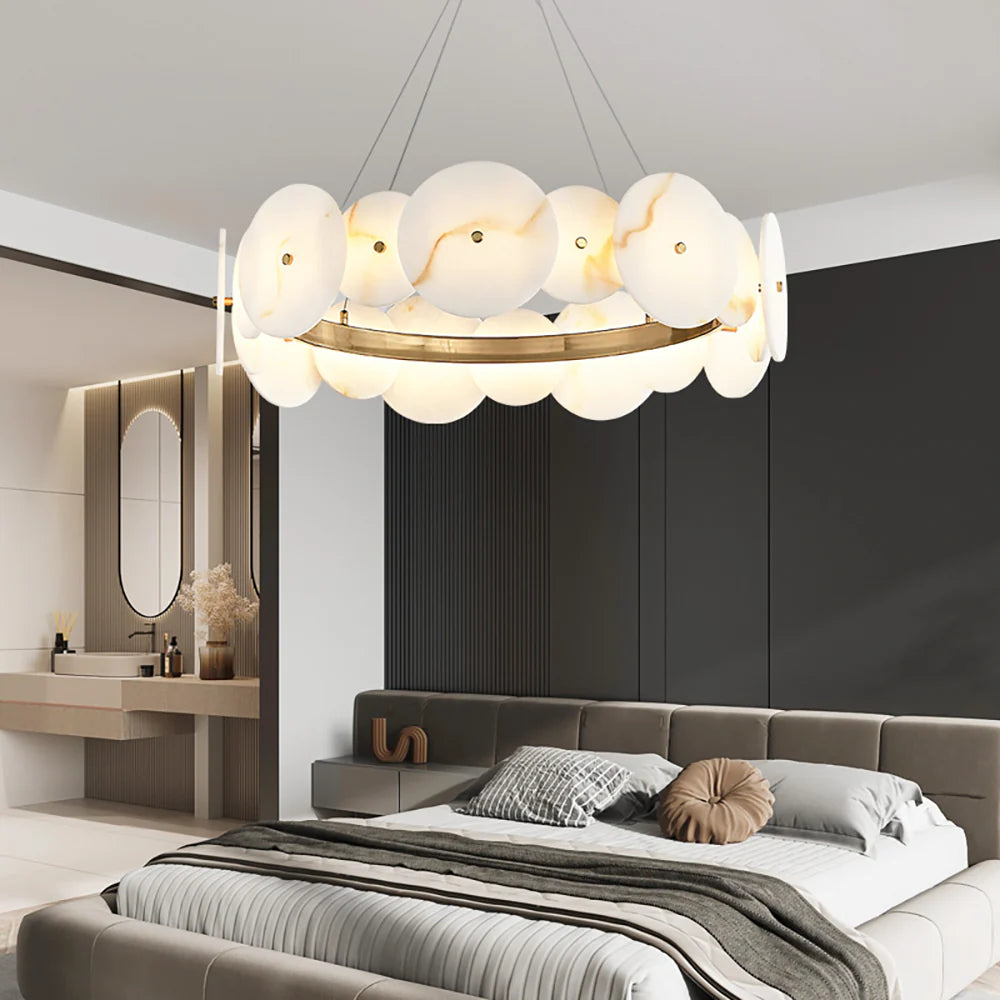 Alabaster Multiple Round Chandelier