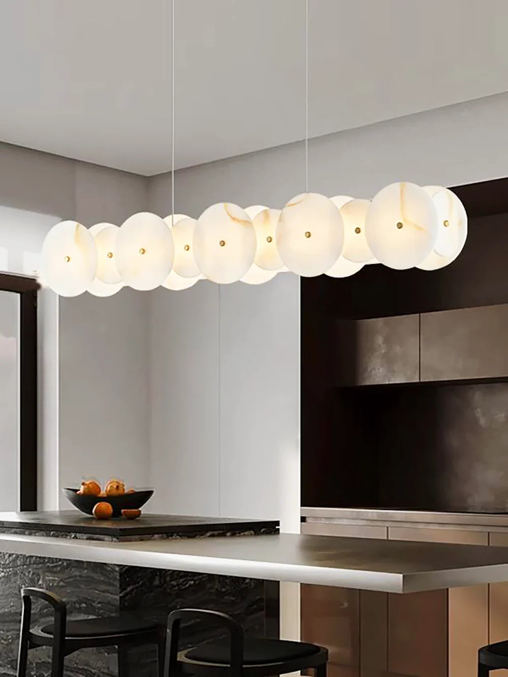 Alabaster Multiple Round Chandelier