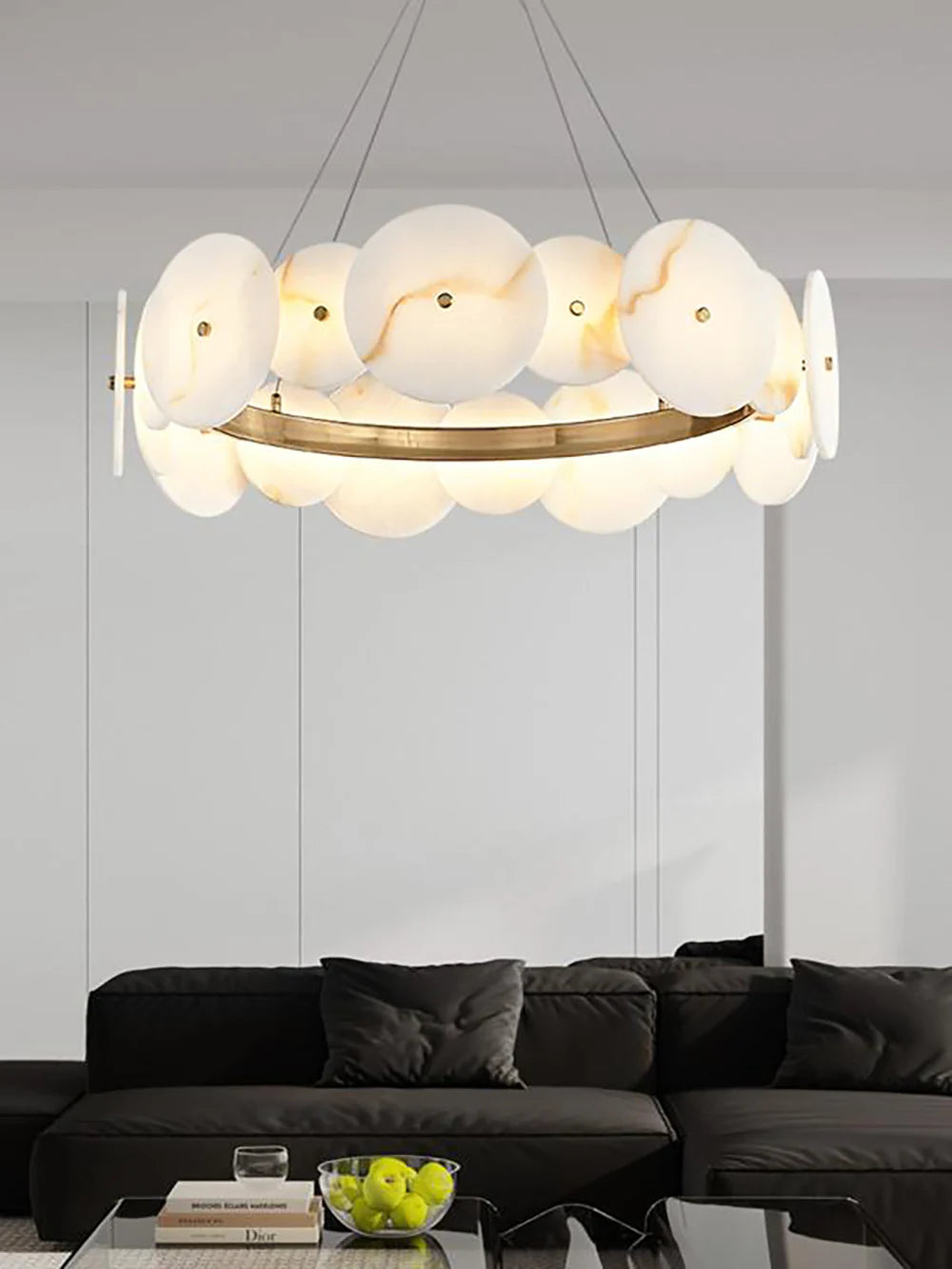 Alabaster Multiple Round Chandelier