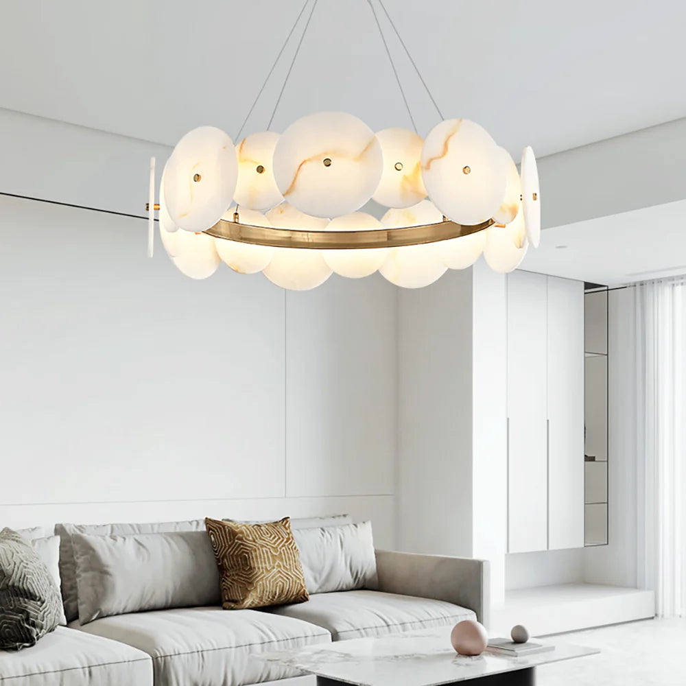 Alabaster Multiple Round Chandelier