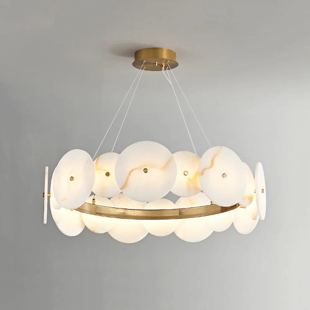 Alabaster Multiple Round Chandelier