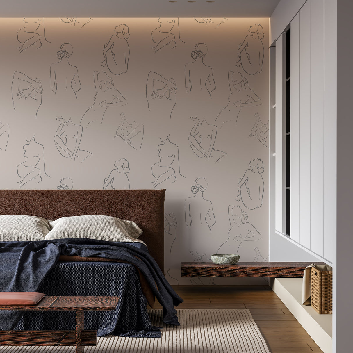 Female Body Wallpaper - Elegant Female Silhouettes for Modern Spaces