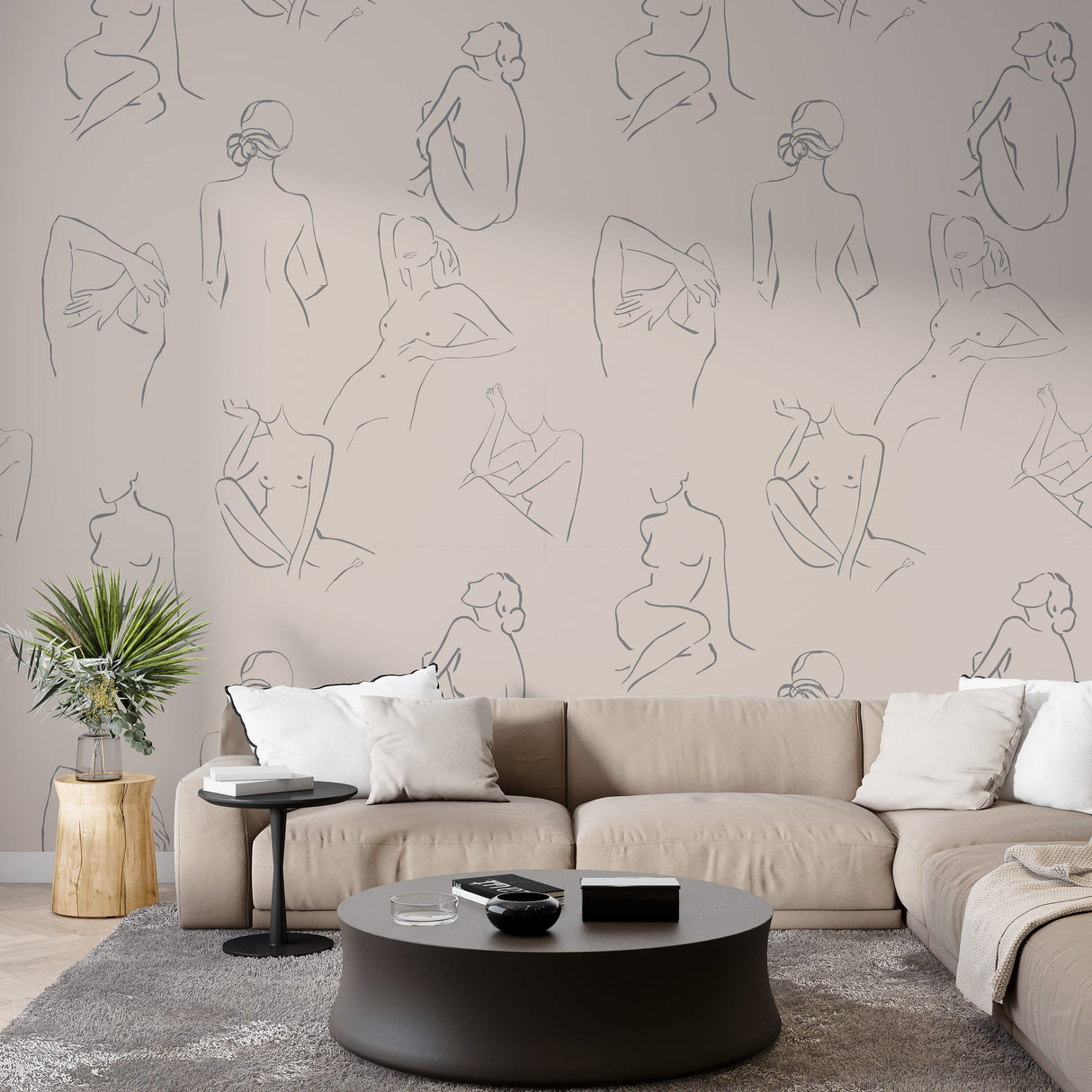 Female Body Wallpaper - Elegant Female Silhouettes for Modern Spaces