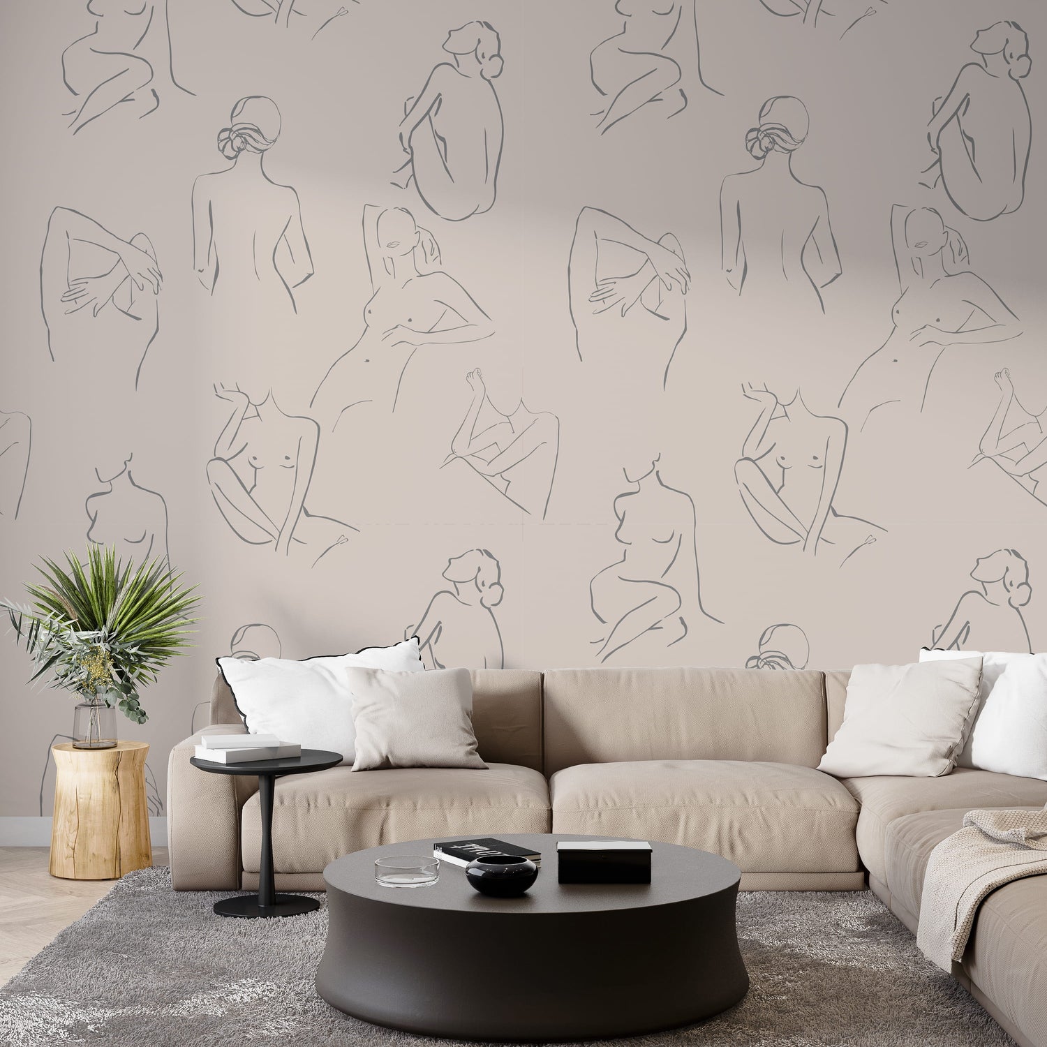 Female Body Wallpaper - Elegant Female Silhouettes for Modern Spaces