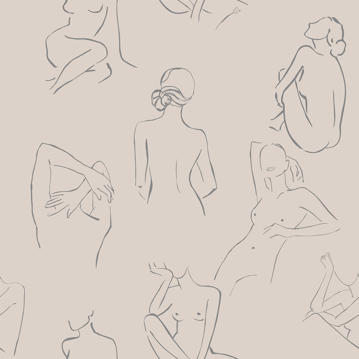 Female Body Wallpaper - Elegant Female Silhouettes for Modern Spaces