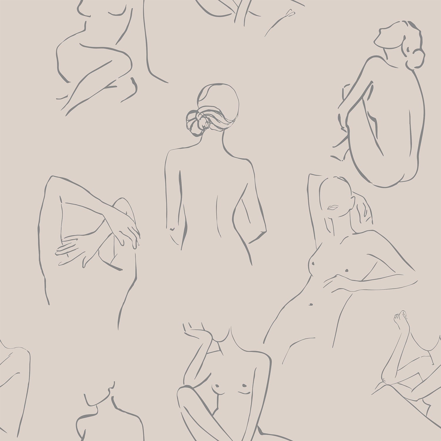 Female Body Wallpaper - Elegant Female Silhouettes for Modern Spaces