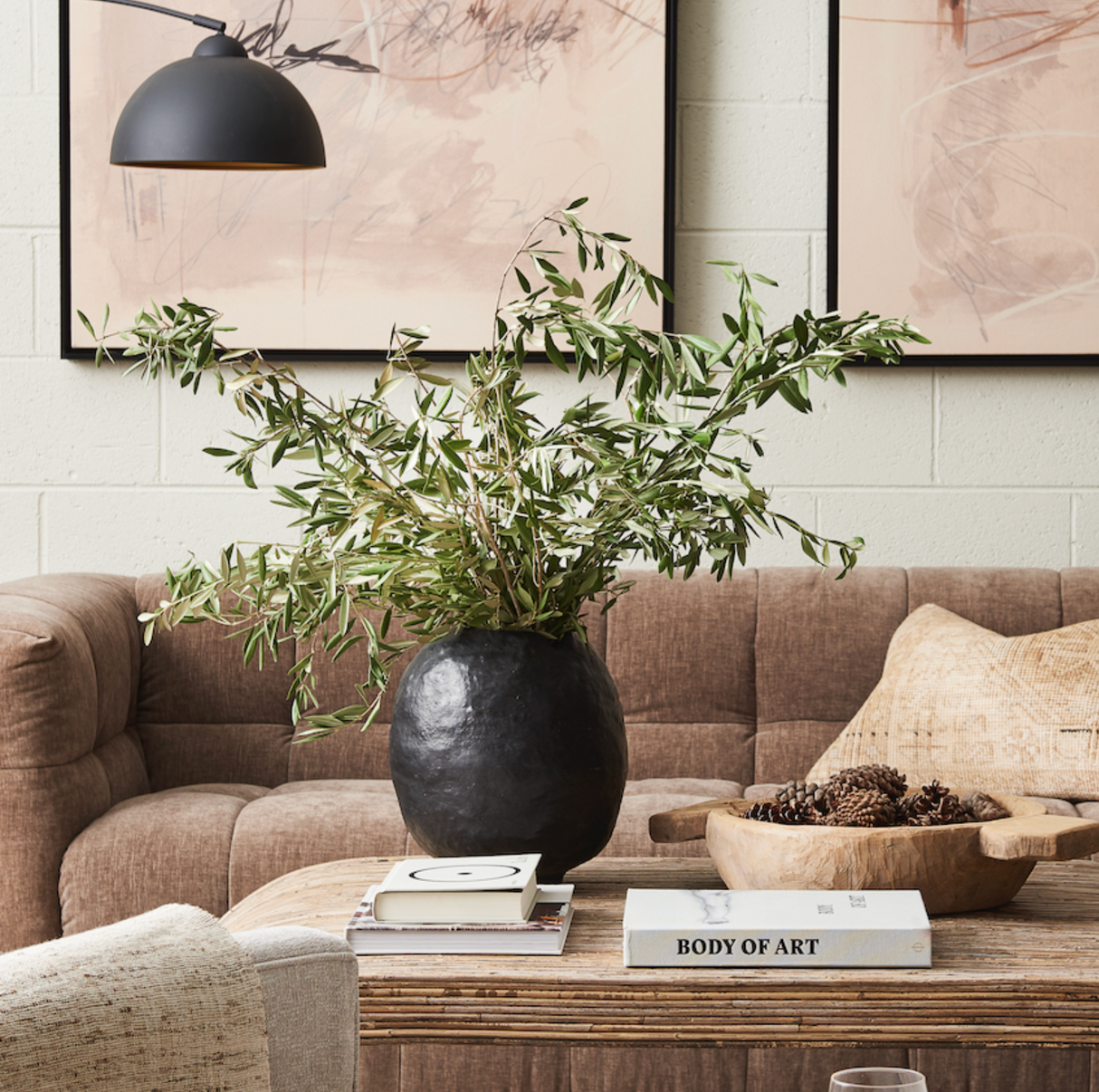 Paper Mache Moon Vase - Black