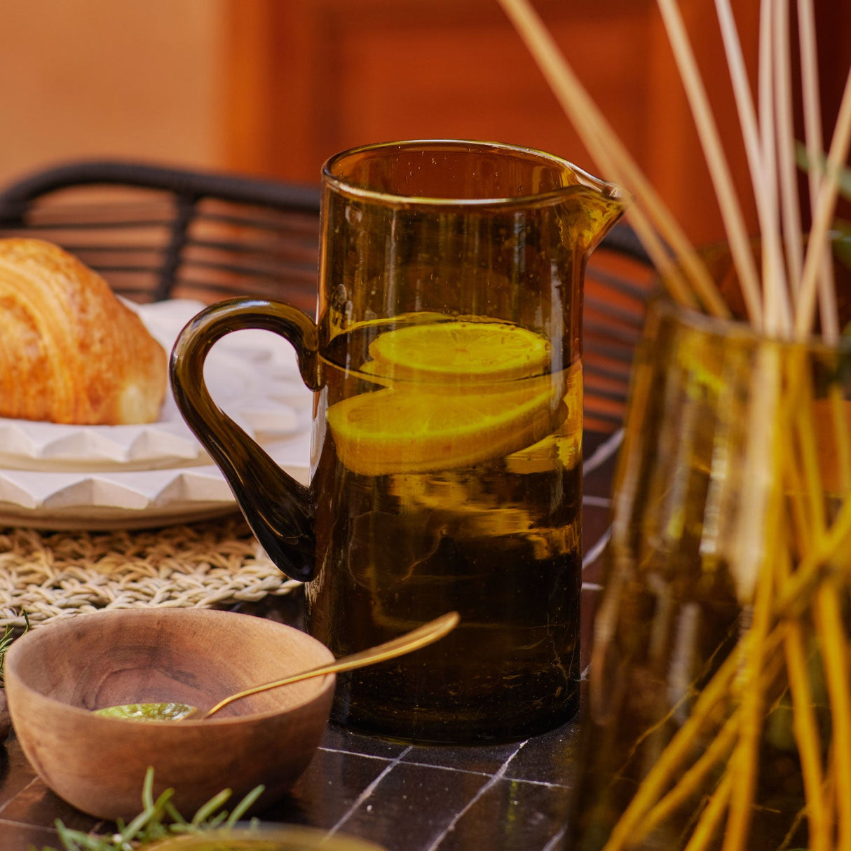 Moroccan Blown Glass Classic Pitcher