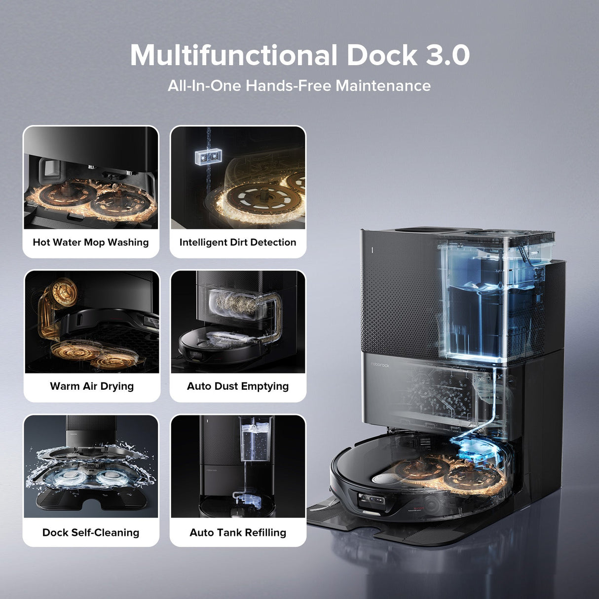 Roborock Qrevo Slim Robot Vacuum with Multifunctional Self-Cleaning Dock 3.0 (Upgraded from Qrevo Master)