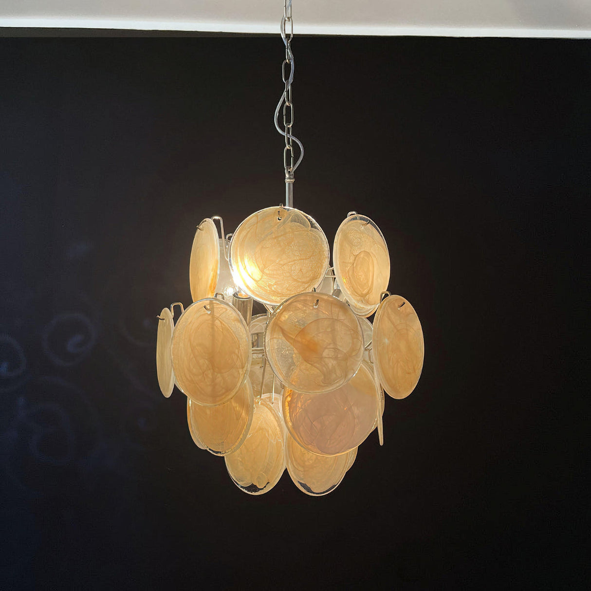 Vintage Murano Gold Glass Chandelier