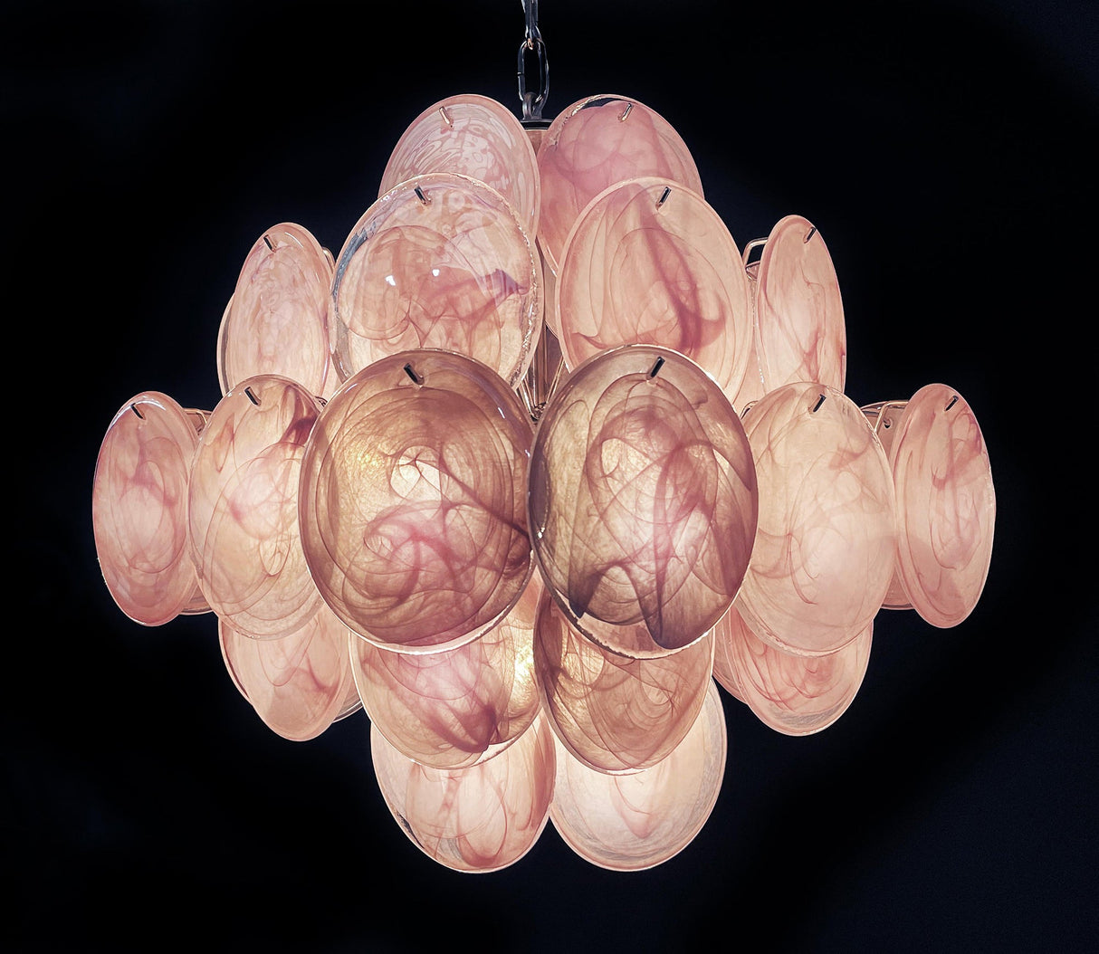 Vintage Murano Disc Glass Chandelier