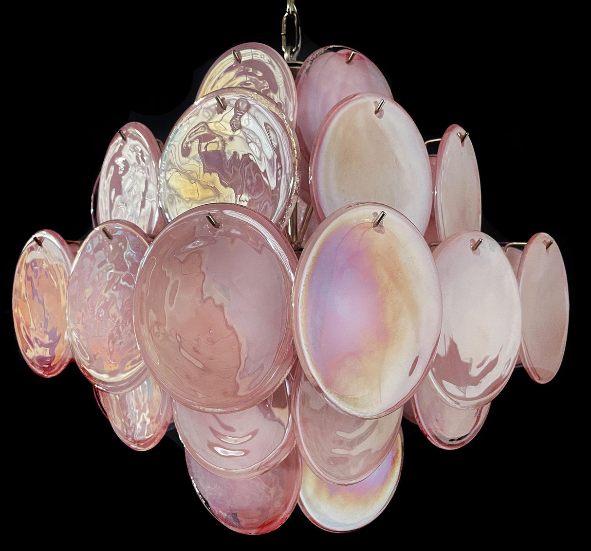 Vintage Murano Disc Glass Chandelier
