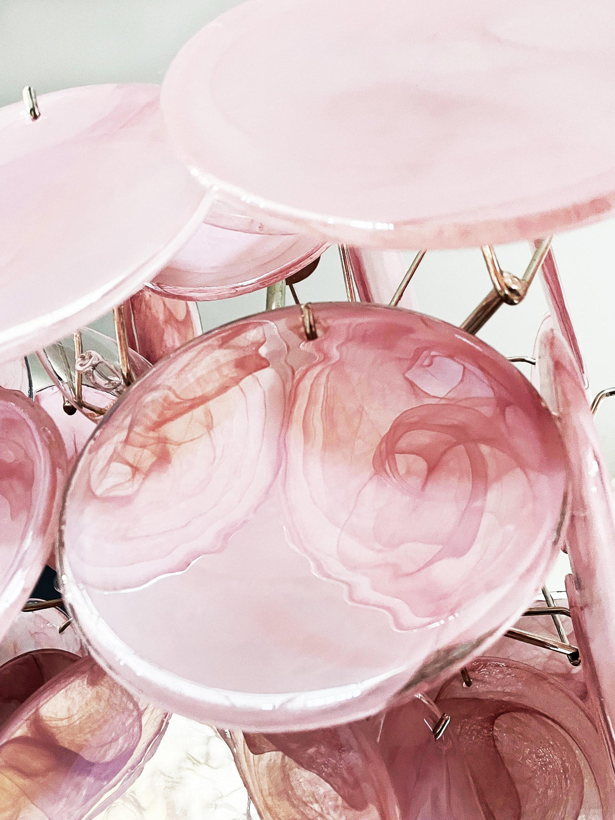 Vintage Murano Disc Glass Chandelier