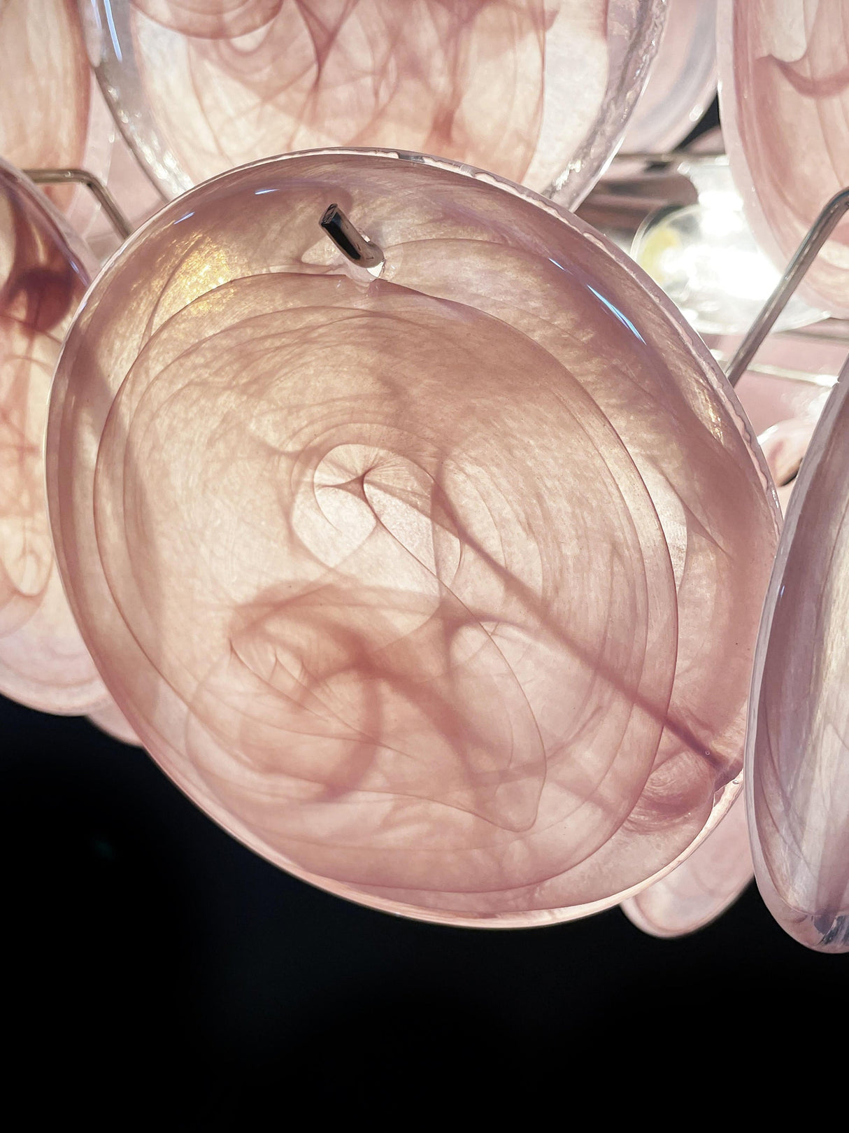 Vintage Murano Disc Glass Chandelier