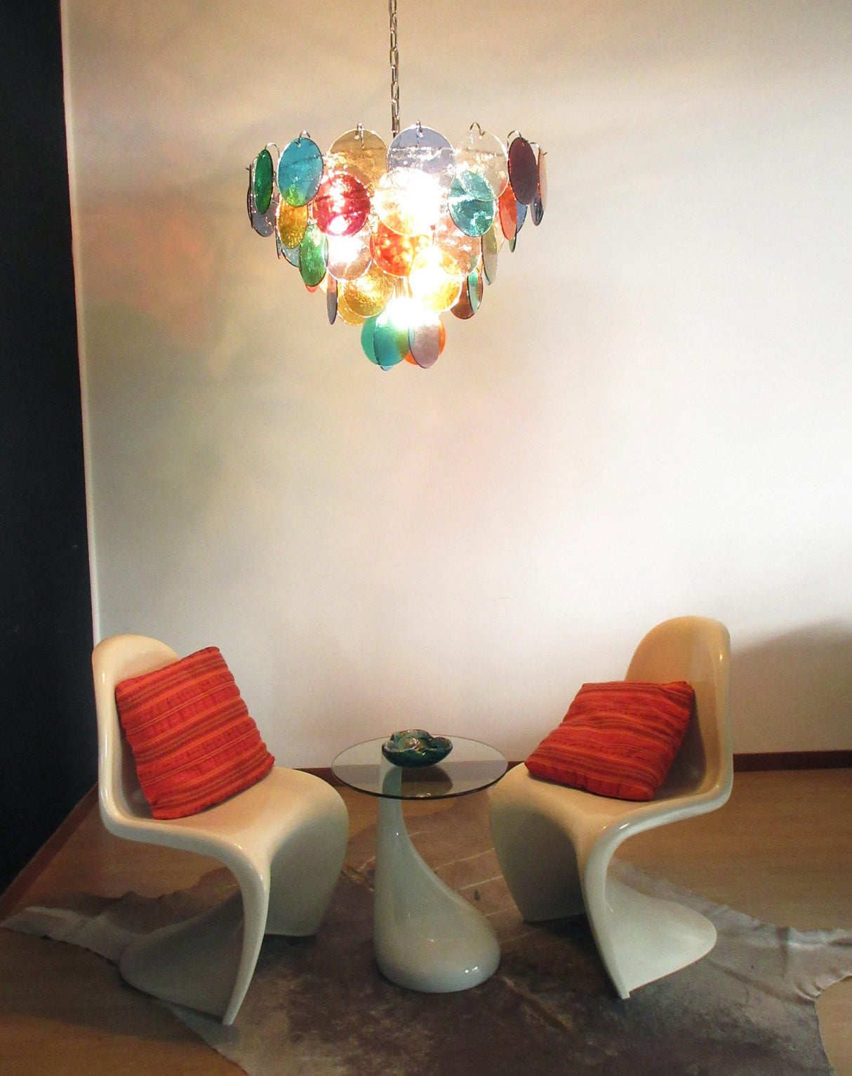 Elegant Murano Disc Multicolored Chandelier